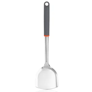 Đồ Dùng Nhà Bếp Tùy Chỉnh Thép Không Gỉ Pancake Burger Flipper Rắn Ngắn Turner Spatula