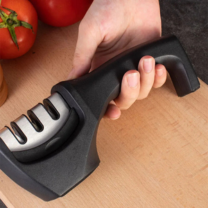 Wholesale Black 3 Stages Type Quick Sharpening <b>Tool</b> Knife <b>Sharpener</b> Handheld Multi Function With Non Base Kitchen Knives - Product Image 4