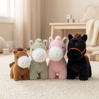 Peluche super douce brodée en forme de cheval, rembourrée en coton PP, adorable animal pour enfants, cadeau d'anniversaire