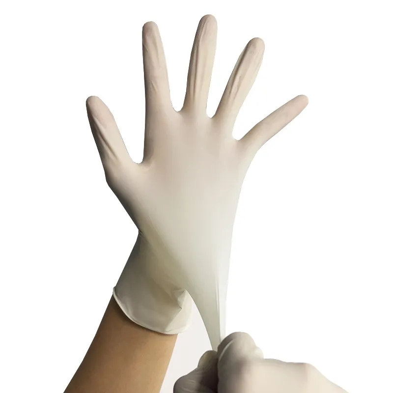 Fabrika sıcak satış lateks tozsuz eldiven algılanabilir nitril kullanım tek kullanımlık lateks eldiven