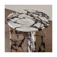 Table de salon en marbre au design moderne et personnalisé, table ronde en marbre, calacata, viola, table d'appoint en marbre
