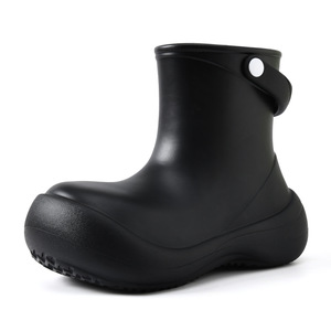 Bottes de pluie pour femmes, blanches, en EVA, à talon bas, semelle épaisse, imperméables, antidérapantes, pour l'extérieur - Product Image 5
