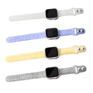 HuaMJ-Correa de silicona con purpurina para Apple Watch, repuesto de lujo personalizado de diseñador, correa de 38mm y 42mm - Product Image 6