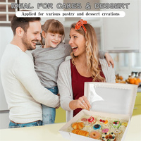 Boîtes de boulangerie blanches pour demi-plaques de gâteaux avec support, grandes boîtes à friandises pour pâtisseries, gâteaux, beignets, cupcakes, tartes et emballages