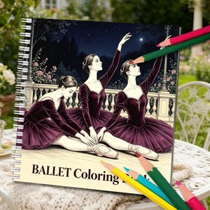 <span class=keywords><strong>Livre</strong></span> de coloriage spirale sur le thème du ballet pour adultes et adolescents – Illustrations uniques de ballerines, pages à colorier anti-stress pour les passionnés de ballet - Product Image 1