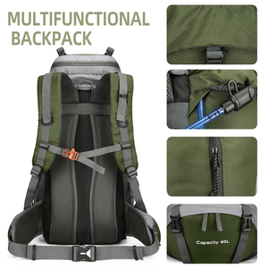 <span class=keywords><strong>60L</strong></span> <span class=keywords><strong>Sac</strong></span> de sport imperméable léger et durable pour le trekking <span class=keywords><strong>Sac</strong></span> <span class=keywords><strong>à</strong></span> <span class=keywords><strong>dos</strong></span> de <span class=keywords><strong>randonnée</strong></span> avec housse de pluie - Product Image 2