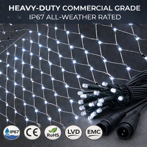 ไฟ LED ตาข่ายสำหรับภายนอกอาคาร ทนทานทุกสภาพอากาศ มาตรฐาน IP67 สายยางอีลาสโตเมอร์แบบแข็งแรง สำหรับตกแต่งสวนสาธารณะ พันต้นไม้ - Product Image 1