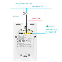 Interrupteur intelligent Wi-Fi For Matter, norme américaine, 1/2/3/4 gangs, panneau tactile en verre, fil neutre requis, câblage N+L