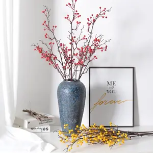 꽃 홈 장식 붉은 과일 웨딩 DIY 장식 베리 가지 데스크탑 장식