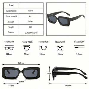 Gafas de Sol Personalizadas con Logotipo, Montura Cuadrada Pequeña y Colorida, Gafas de Sol Rectangulares Rosas para Mujer - Product Image 6