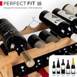 Estante para Vino de Bambú con Capacidad para 50 Botellas, Mueble para el Hogar - Product Image 5