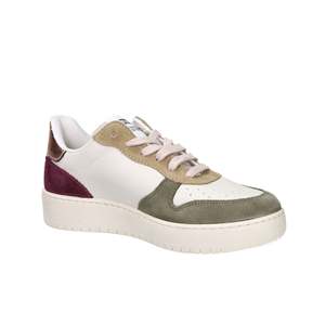 Sneakers da Donna Victoria in Camoscio Beige e Verde con Suola Spessa - Product Image 6