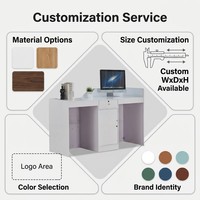 Comptoir de réception moderne en bois pour hôtel et bureau, éco-responsable, durable, comptoir de service commercial de haute qualité