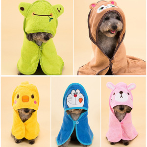 Encantador absorbente de dibujos animados <span class=keywords><strong>Anime</strong></span> mascota disfraz limpieza Manta con capucha microfibra perro toalla perrito Albornoz - Product Image 2