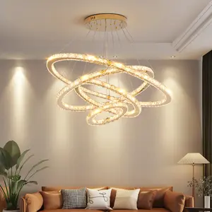 Lampu plafon LED, alat penerangan gantung aluminium mewah dengan kendali jarak jauh untuk hotel bar
