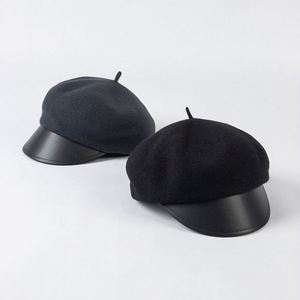 Boinas de Lana para Mujer, Estilo Otoño Invierno, Diseño Exquisito, Boina Cálida y Casual con Borde de Cuero - Product Image 2