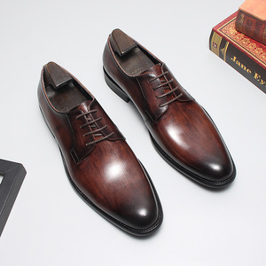 Chaussures en cuir d'affaires pour hommes à la mode et polyvalentes pour les déplacements au bureau chaussures habillées formelles chaussures simples pour vêtements décontractés - Product Image 5