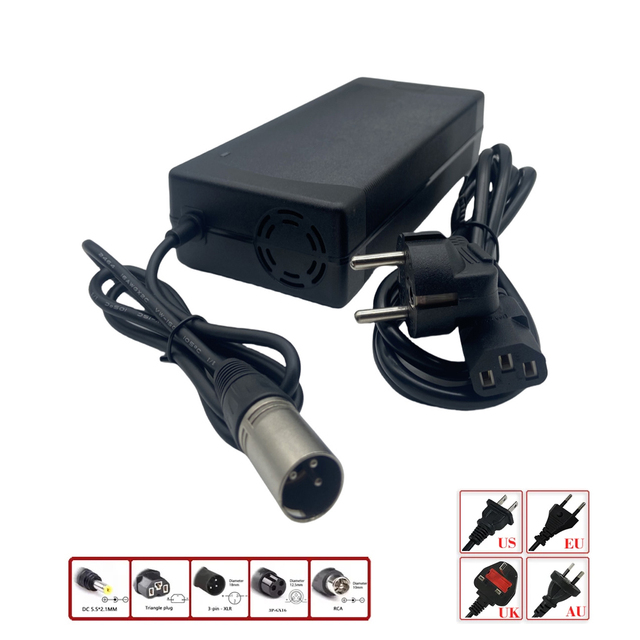 54.6v 5a Ebike Lithium Battery Charger for 48V Li Ion Battery 10ah 20ah 30ah Fast Charging Time Electric Bicycle Motorcycle