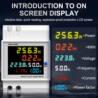 Medidor de Energía 6 en 1 con Monitoreo en Tiempo Real, Factor de Potencia Eléctrica, Voltaje, Corriente, Potencia Activa, Frecuencia, Monofásico