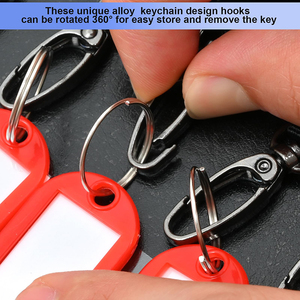 Organisateur de clés zippé avec 24 crochets, étiquettes, en cuir PU, pour agences immobilières, hôtels et gestion de locations - Product Image 2