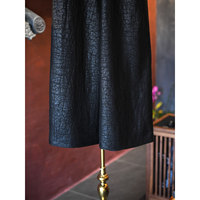 Vêtements originaux pour femmes, style chinois, pantalon large à jambes droites en soie Xiangyun Sha, décontracté, haut de gamme, noir, 5935