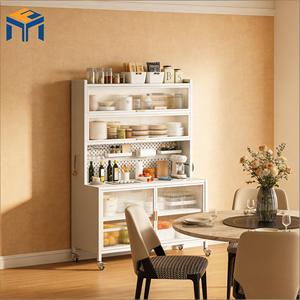 Moderno Armadio in Acciaio a 5 Ripiani, Ecologico, Modulare, Salvaspazio, Multiuso, Credenza per Soggiorno e Sala da Pranzo - Product Image 2