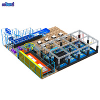 Equipo de Parque Ninja Warrior: Viga de Equilibrio para Niños y Adultos, Muro de Arañas Moderno, para Gimnasios y Desafíos de Exploración