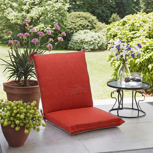 Cojín para Asiento de Banco de Comedor, Impermeable, Rojo, Jacquard, Resistente a los Rayos UV y al Fuego, 100% Poliéster, Desmontable y Lavable - Product Image 2