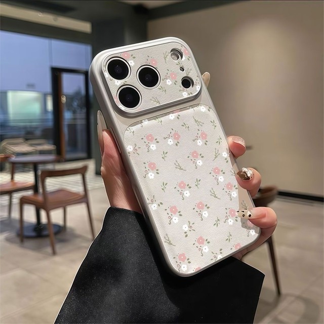 Sweet Floral Print Leather TPU Phone case for iPhone 17 air 16 14 15 Pro Plus 18 13 12 11 Pro Max XR XS MAX Cover