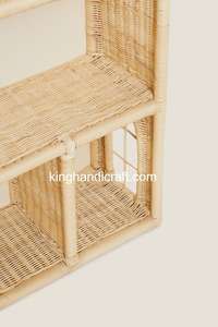 Eco Rattan Handmade <b>Shelf</b> for Wall or Tabletop - Rustic Woven Storage Rack for Boho Home, Nursery Room - Product Image 4