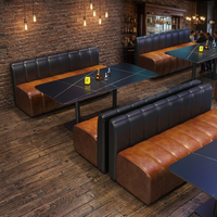 Bancs de restaurant modernes en cuir rembourrés, couleur et matériaux personnalisables pour café et hôtel