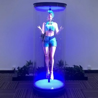 Ologramme grandeur humaine, cylindre 3D, épissure, ventilateur holographique 3D à LED, tube d'affichage, télécommande, projecteur holographique pour les entreprises