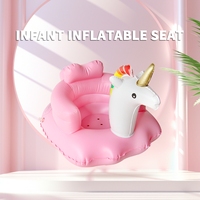 Fauteuil gonflable pour bébé en forme de licorne de dessin animé, siège d'apprentissage pour nourrisson, siège de bain doux pour tout-petit, chaise de sol avec dossier