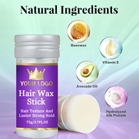 Cire coiffante en bâton de 75g en gros, marque privée, tenue forte et longue durée, cire coiffante lissante pour cheveux