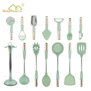 Lot de 15 spatules en acier inoxydable avec poignées Ustensiles de cuisine en silicone antiadhésifs avec support - Product Image 5
