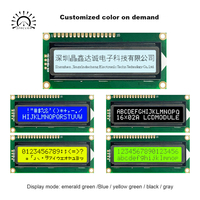 وحدة شاشة LCD 1602A بجهد 5 فولت، شاشة زرقاء/أخضر مصفر، واجهة IIC/I2C، إضاءة خلفية بيضاء، 16×2، وحدة LCD1602A من نوع STN
