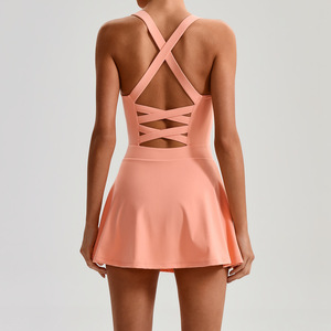 Nouvelle Arrivée Robe de Sport Respirante Sexy Dos Nu pour Femme avec Short Intégré Jupe de Tennis Coupe A-line pour Fitness en Extérieur, Padel et Pickleball - Product Image 4