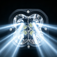 Nouvelle lampe de travail LED carrée de 5 pouces 40W, étanche IP67, 12V-48V, lampe auxiliaire de conduite, tout-terrain, voiture, camion, chariot élévateur, 4400 lumens