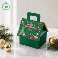 Boîte cadeau en forme de maison de Noël écologique, boîtes à dragées en carton renforcé pour biscuits, bonbons, emballages décoratifs de fêtes