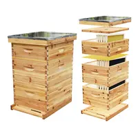 Benefitbee養蜂3層Langstroth蜂の巣キット、1つのディープボックスと2つのスーパーボックス付き蜂の巣箱が完成