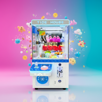 NAUGHTY DOG WWJ-MN6 Mini machine à griffes pour poupées en peluche, éclairage dégradé coloré, design personnalisable, accepteur de billets, boîte à prix en métal