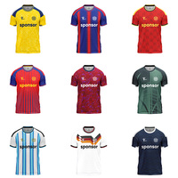 Camiseta de Fútbol Sublimada, Ropa Deportiva, Último Diseño OEM ODM, Camiseta de Fútbol para Hombre, Cuello Redondo, Ligera