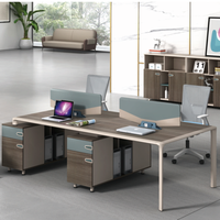 Nouvel arrivage de meubles de bureau MFC en bois pour plusieurs personnes Cabine de travail modulaire pour 4 employés