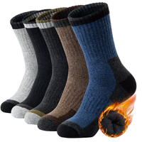 Chaussettes de randonnée en laine mérinos rembourrées pour la marche et le trekking en plein air, décontractées avec logo corporel, saison d'automne