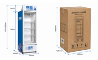 Congélateur vertical à porte unique avec technologie de dégivrage avancée pour la vente de boissons en conserve et d'eau en bouteille
