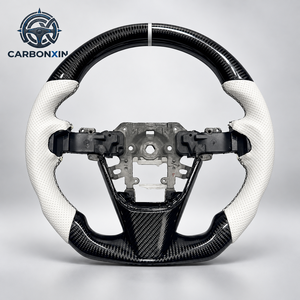 Volant de course sport de luxe à fond plat personnalisé pour Mazda 3 6 CX-4 CX-5, modification en fibre de carbone véritable et cuir - Product Image 1