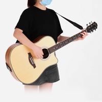 Sangle de guitare DG-1121 pour guitares électriques et acoustiques, réglable de 32 à 54 pouces, sangles en nylon noir avec extrémités en cuir artificiel