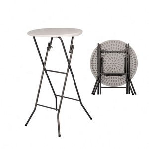 60Cm HDPE Plastic Outdoor <b>Folding</b> Round <b>Tables</b> White Foldable Mini Bar <b>Dining</b> <b>Table</b> Plastic <b>Table</b> Chair 60cm HDPE Plastic Outdoo - Product Image 4