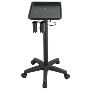 Adjustable Height Black Metal Salon Rolling Trolley Hair Styling <b>Cart</b> with <b>Tool</b> Cup Holders - Product Image 4