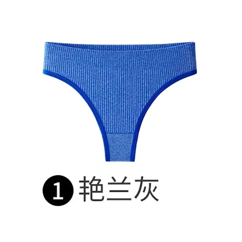 Nova calcinha esportiva de algodão sexy para mulheres, cueca em forma de T sem costura para ioga e ioga, de cintura média e baixa, novidade em comércio exterior